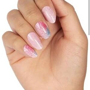 Color Street Sound Waves Pink and Blue Gradient Nails